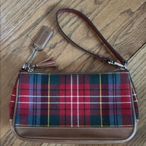 Coach Red and Brown Plaid Women's Bag